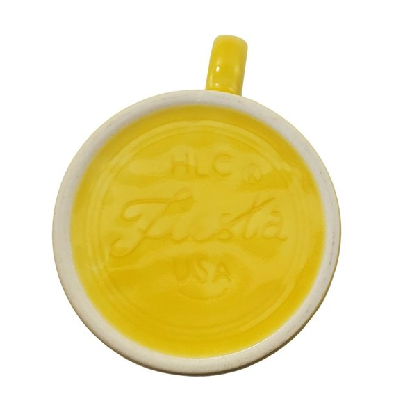 Fiesta VTG Sunflower Yellow Mug Coffee Cup Fiestaware Ring Handle HLC USA - Picture 4 of 5